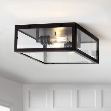 Grayson 12" Metal/Glass LED Flush Mount - JONATHAN Y